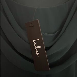 Lulu's Teal Cowl Neck Evening Dress